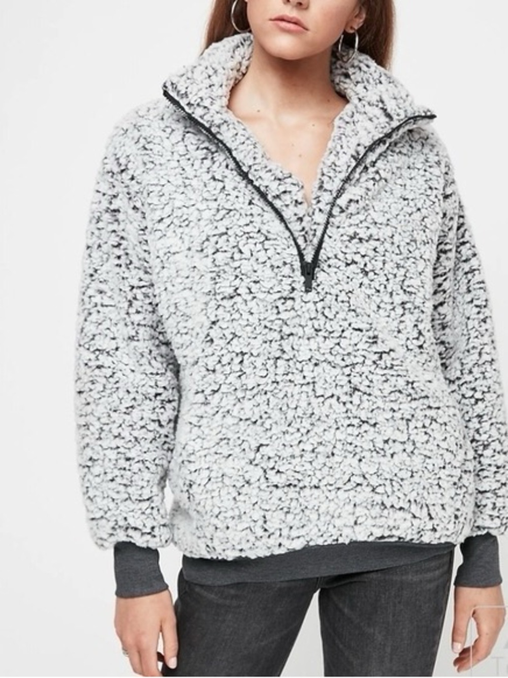 Express Fuzzy Sherpa Jacket- Full Zip
